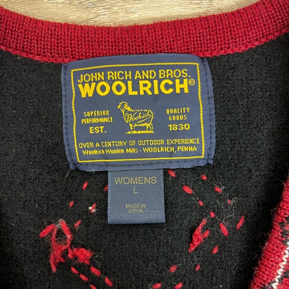 Vintage 90s Woolrich Winter Holiday Snowflake Christmas Picture Knit Vest Size L - Picture 3 of 7